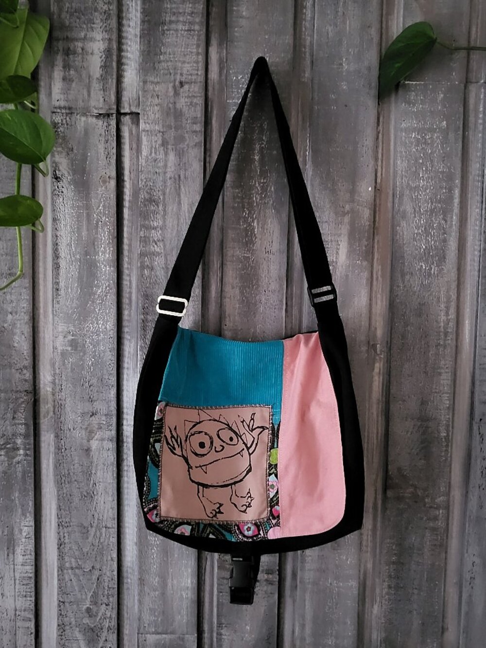 Création Sarcastik Reversible Messenger Bag Pink Polka Dot